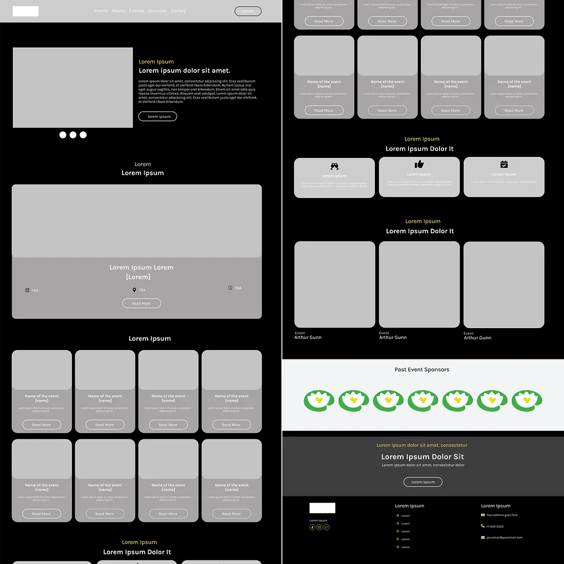 Final Wireframe for the company (With Color) 